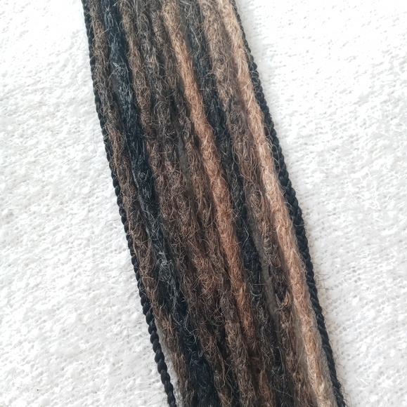 Black brown handmade Ombre tie on loc extensions - Picture 10 of 13